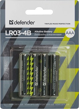 Фото Defender Alkaline LR03-4B AAA 4 шт (56002)