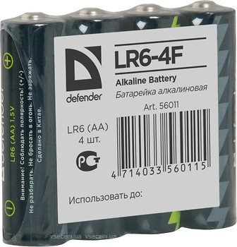 Фото Defender Alkaline LR6-4F AA 4 шт (56011)