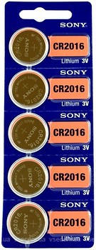 Фото Sony CR-2016 3B Lithium 5 шт (CR2016BEA)