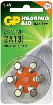 Фото GP Batteries ZA13 1.4B Zinc Air 6 шт (ZA13-D6)