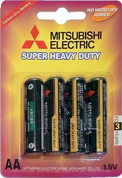 Фото Mitsubishi AA R6 Zinc Carbon Super Heavy Duty 1.5V Blister 4 шт