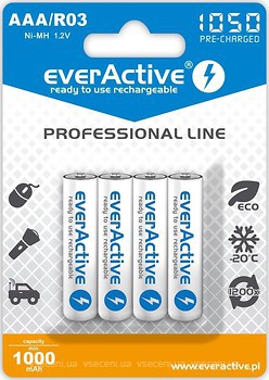 Фото EverActive AAA/R03 Ni-Mh 1.2V 1050mAh 4 шт (EVHRL03-1050)