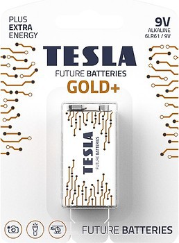 Фото Tesla Gold+ 6LR61/9V 1 шт (8594183392240)