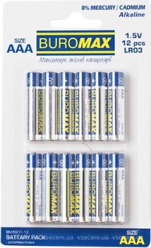 Фото BuroMax AAA LR03 Alkaline BM.590 12 шт (BM.5901-12)