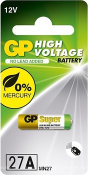 Фото GP Batteries 27A MN27 12B Super Alkaline 1 шт (27A-U1)