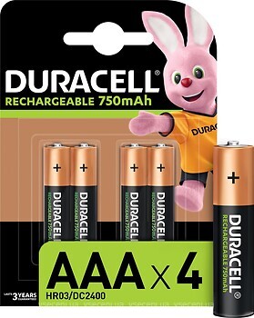 Фото Duracell AAA 750mAh NiMh 4 шт (5005004)