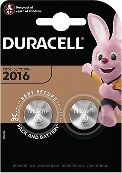 Фото Duracell CR-2016 3B Lithium 2 шт (5007667)