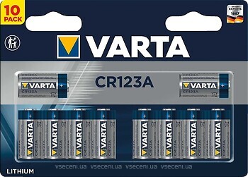 Фото Varta 16340 CR-123A 3B Lithium 10 шт (6205301461)