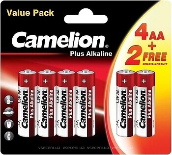 Фото Camelion AA Alkaline 6 шт Plus Alkaline (4+2LR6-BP)