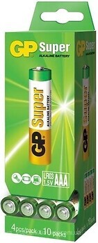 Фото GP Batteries AAA Alkaline 40 шт Super (24A-PD40-S4)