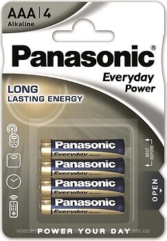 Фото Panasonic AAA Alkaline 4 шт Everyday Power (LR03REE/4BP)