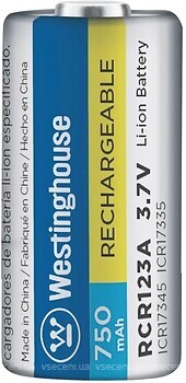 Фото Westinghouse Li-ion RCR123A/16340 3.7V 750mAh 1 шт