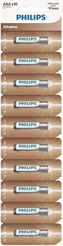 Фото Philips AAA Alkaline 10 шт Entry Alkaline (LR03AL10S/10)