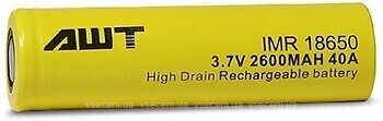 Фото AWT IMR18650 2600mAh 3.7V 1 шт (IMR18650-2600-40A)