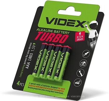 Фото Videx LR03/AAA Alkaline Turbo 4 шт (27021)