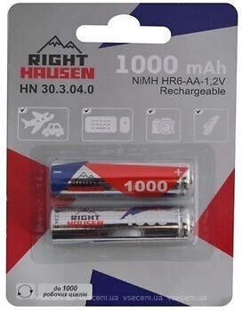 Фото Right Hausen Ni-Mh AA HR6 1000mAh 2 шт (HN-303040)