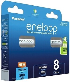 Фото Panasonic AAA 800mAh NiMh 8 шт Eneloop (BK-4MCDE/8BE)