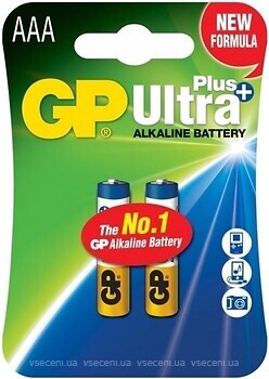 Фото GP Batteries AAA Alkaline 2 шт Ultra Plus (24AUP-U2)