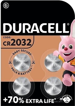 Фото Duracell CR-2032 3V Lithium 4 шт (5007662)