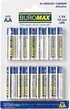 Фото BuroMax AA LR06 Alkaline 12 шт (BM.5900-12)