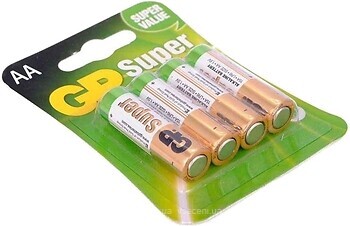 Фото GP Batteries AA Alkaline 4 шт Super (15A-2UE4)