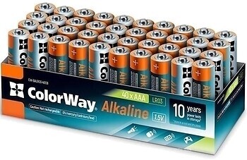 Фото ColorWay AAA LR03 Alkaline Power 1.5V 40 шт (CW-BALR03-40CB)