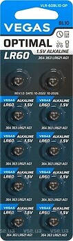Фото Vegas Optimal LR60 1.5V Alkaline 10 шт (VLR-60BL10-OP)