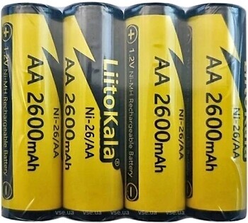 Фото LiitoKala AA/HR06 2600mAh 4 шт (Ni-26/AA-4B)