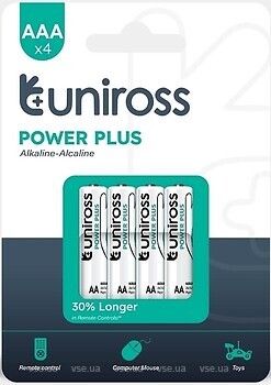 Фото Uniross Power Plus LR03 AAA 4 шт (UPPAAAPK4)