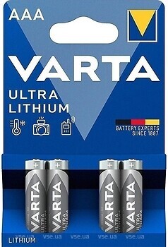 Фото Varta Ultra Lithium AAA 4 шт (06103)