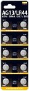 Фото GP Batteries AG13 LR44 Alkaline Button Cell A76 SR44 357 10 шт (A76F-U10)