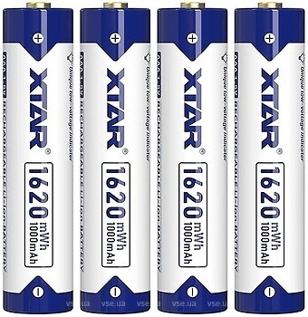 Фото XTAR AAA/LR03 Li-Ion 1000 mAh 4 шт