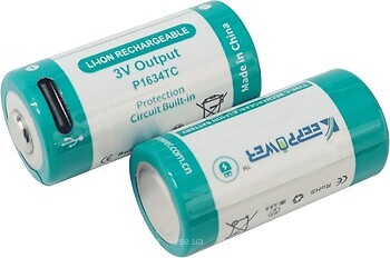 Фото Keeppower Type-C USB RCR123A 16340 1000 mAh 1 шт (P1634TC)