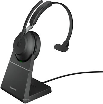 Фото Jabra Evolve2 65 USB-A UC Mono with Charging Stand Black (26599-889-989)