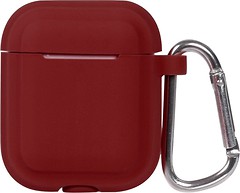 Фото Toto AirPods Plain Cover With Stripe Style Case Wine Red