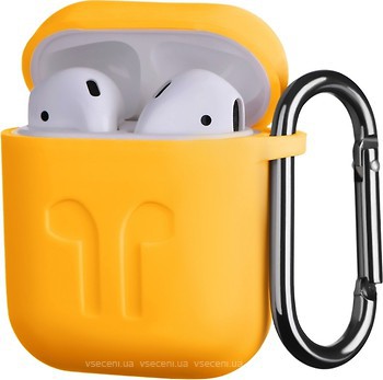 Фото 2E Pure Color Imprint Silicone Case 1.5 mm for Apple AirPods Yellow (2E-AIR-PODS-IBSI-1.5-YW)