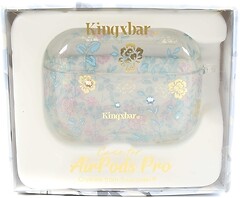 Фото Kingxbar Swarovski Plastic Case for Apple AirPods Pro Pink Blue Flower