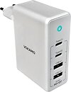 Фото Vokamo 2xType-C 2xUSB Spow GaN 100W White (VKM30030)