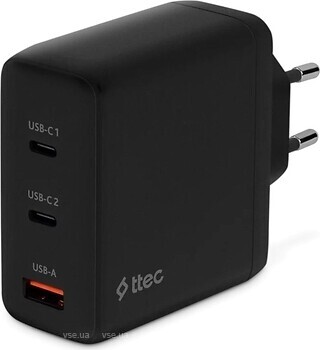 Фото TTec SmartCharger Trio GAN 2xUSB-C/USB-A /120W Black (2SCG04S)