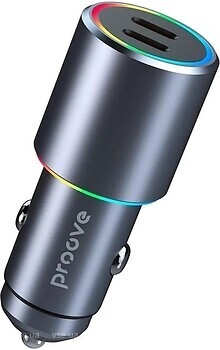 Фото Proove Car Charger Double Energy 2xUSB-C 50W Metal Gray (ACDE50022206)