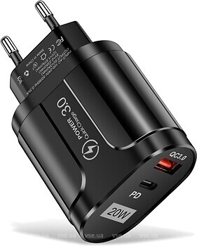 Фото Xiamen USB Type-C Super Charge/Quick Charge 3.0 PD 20W Black (PH050559)