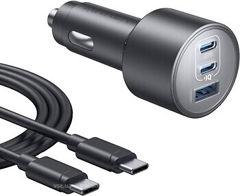 Фото Anker USB-C Fast Car 3-Port Charger 167.5W USB Type-C Cable (B27370A1)