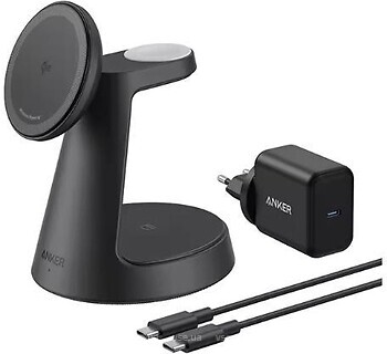 Фото Anker MagGo 3-in-1 Magsafe Charging Station Qi2 Black (B25M4G11)
