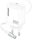 Фото Amaya E220S USB-C Wall Charger GaN Retractable Cable USB-C 20W White (84568)