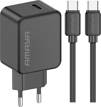 Фото Amaya E112CC PD25W 1USB-C USB Type-C Cable Black (84570)