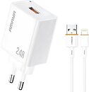 Фото Amaya E79D 2.4A 1USB-A Lightning Cable White (84575)