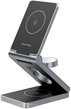 Фото Vention 3-in-1 15W Wireless Charger Stand Gray (FGFH0)