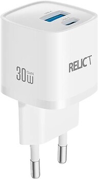 Фото Relict JetMini GaN 30W USB-C + USB White (RCJMGN30-C1A1W)