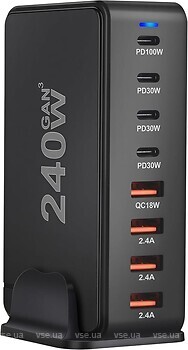 Фото iLepo 240W 4USB + 4Type-C Black (19338)