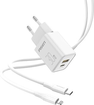 Фото Pisen Quick GaN USB-C+USB-A 30W EU Lightning Cable (TC-082AC30G_Kit)
